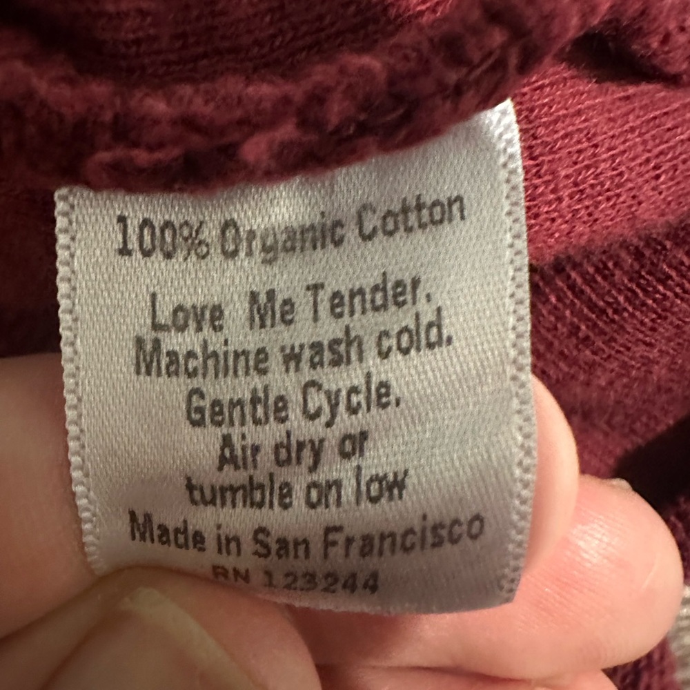 Cozy Burgundy Organic Cotton Slub Sweater - Picture 5 of 9